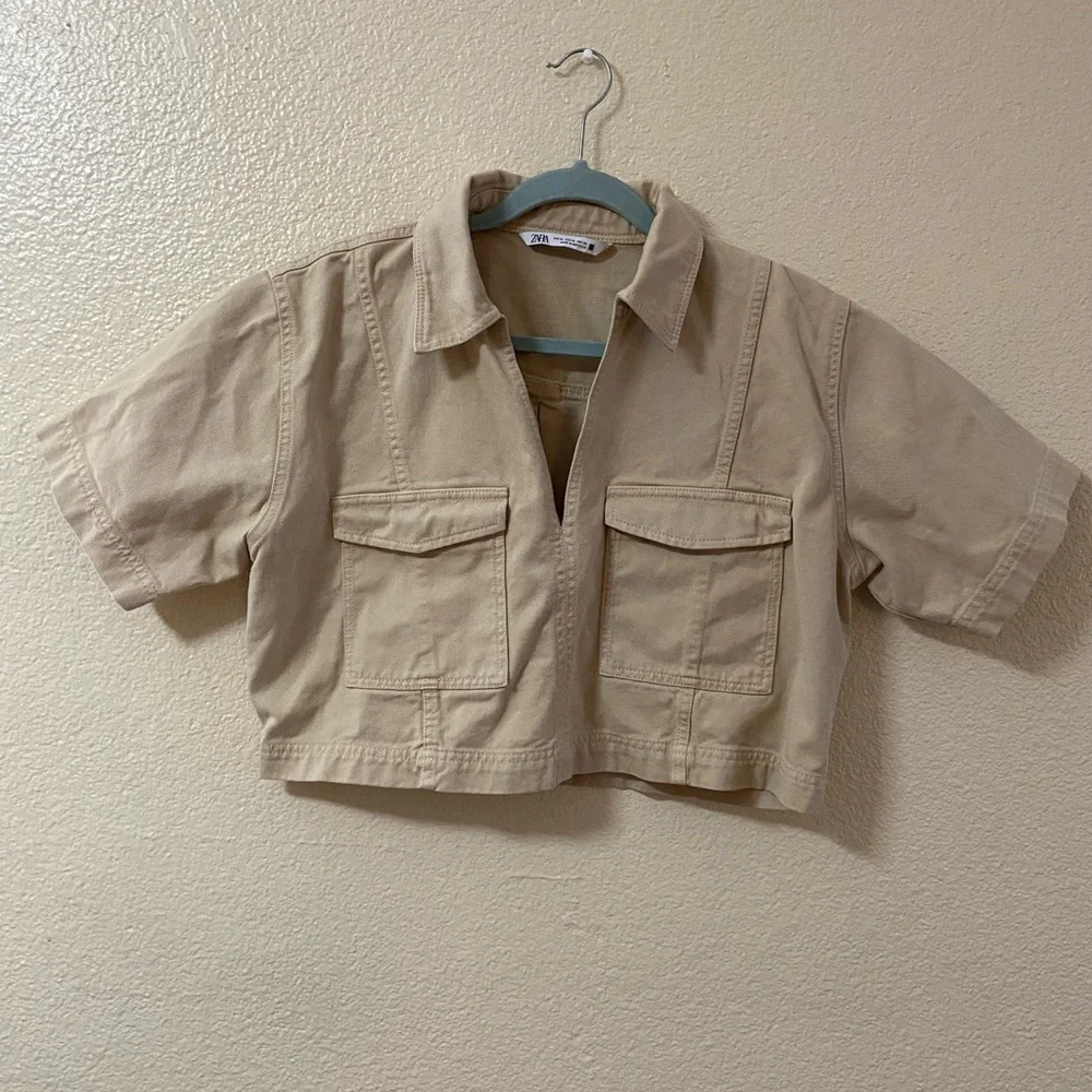 Zara Beige Crop Top size:XL - Picture 3 of 16